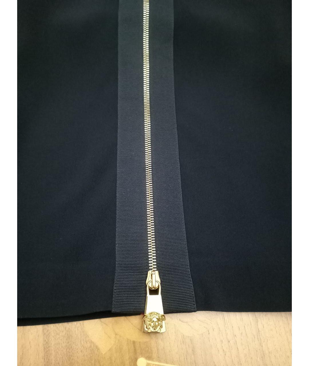 VERSACE Черное креповое повседневное платье, фото 4