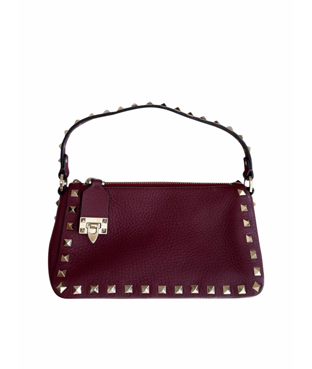 VALENTINO Бордовая кожаная сумка через плечо, фото 1