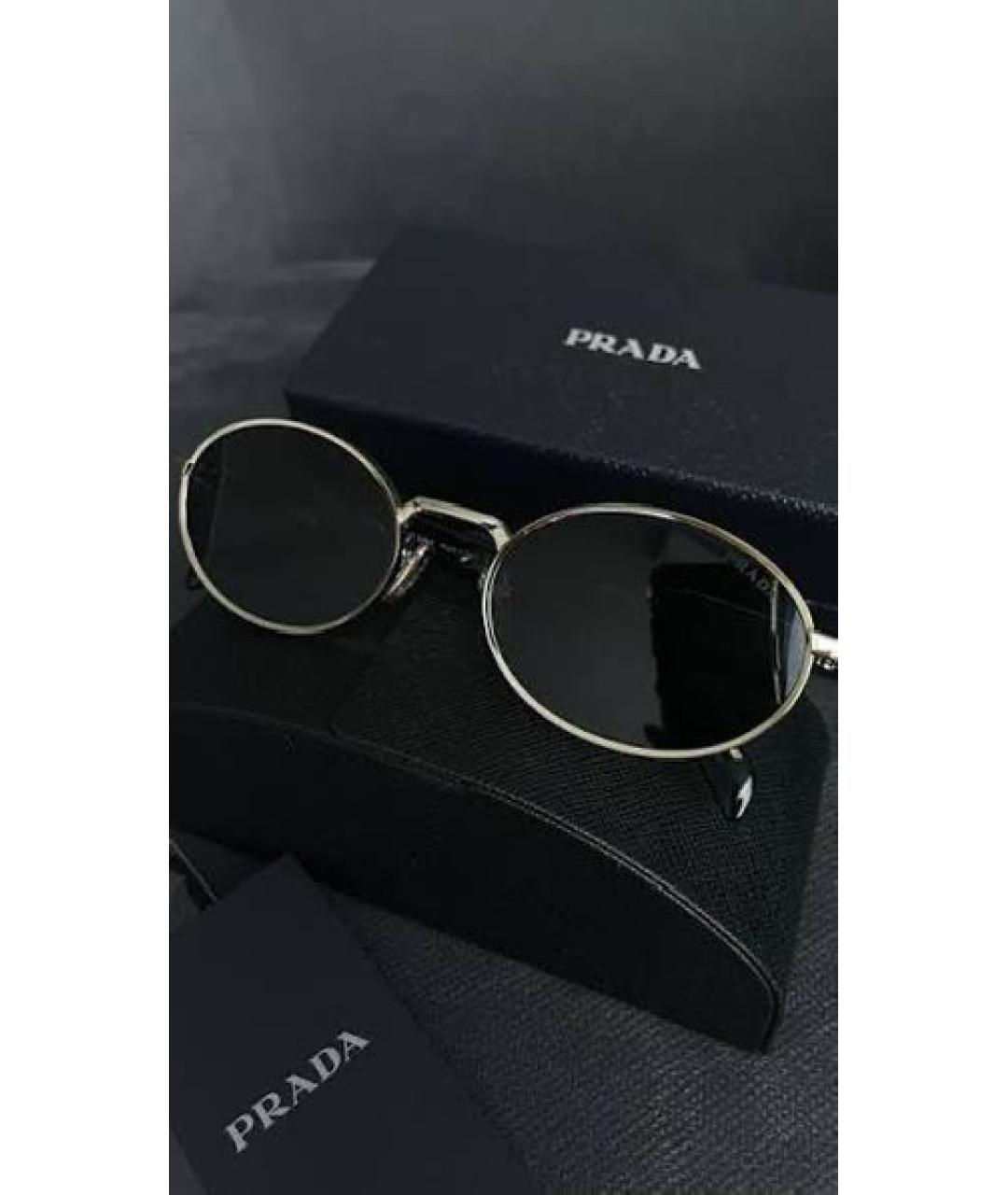 PRADA Черные металлические солнцезащитные очки, фото 4