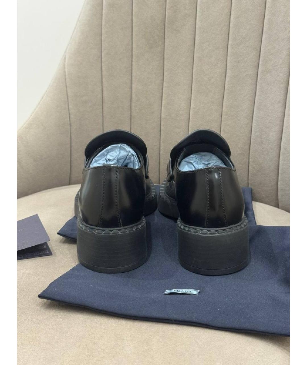 PRADA Черные кожаные лоферы, фото 4