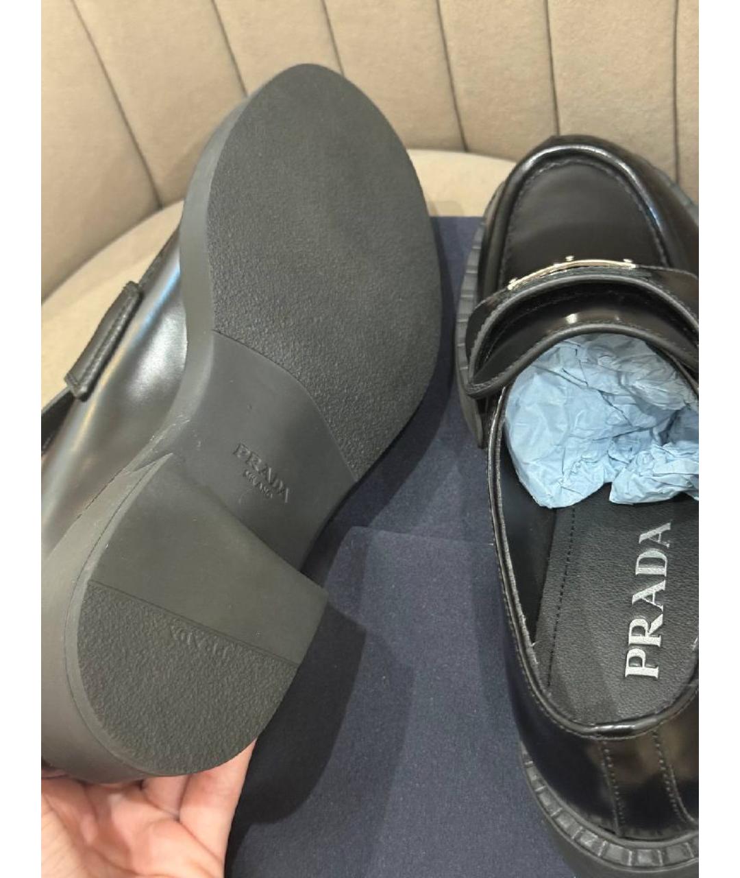 PRADA Черные кожаные лоферы, фото 6