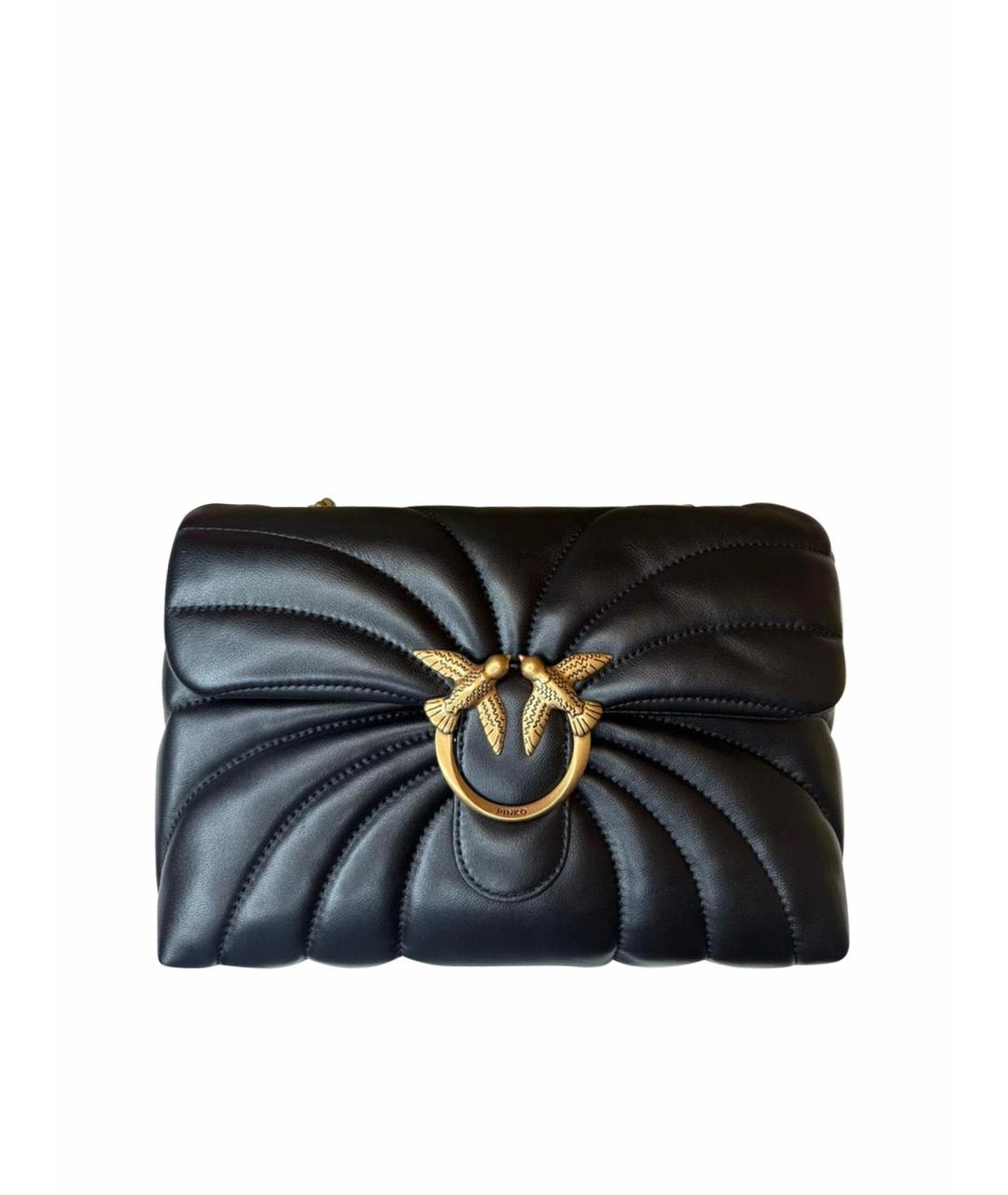 PINKO Черная кожаная сумка через плечо, фото 1