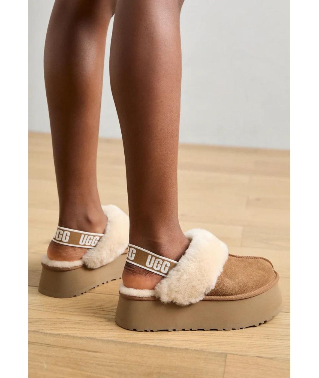 UGG AUSTRALIA Бежевые замшевые сабо, фото 5