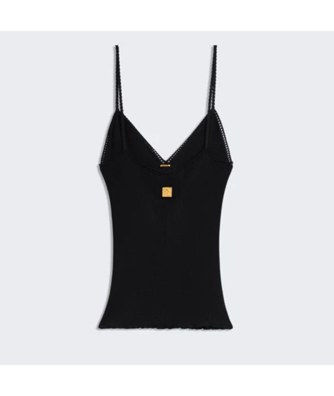 SCHIAPARELLI Черная шелковая майка, фото 2