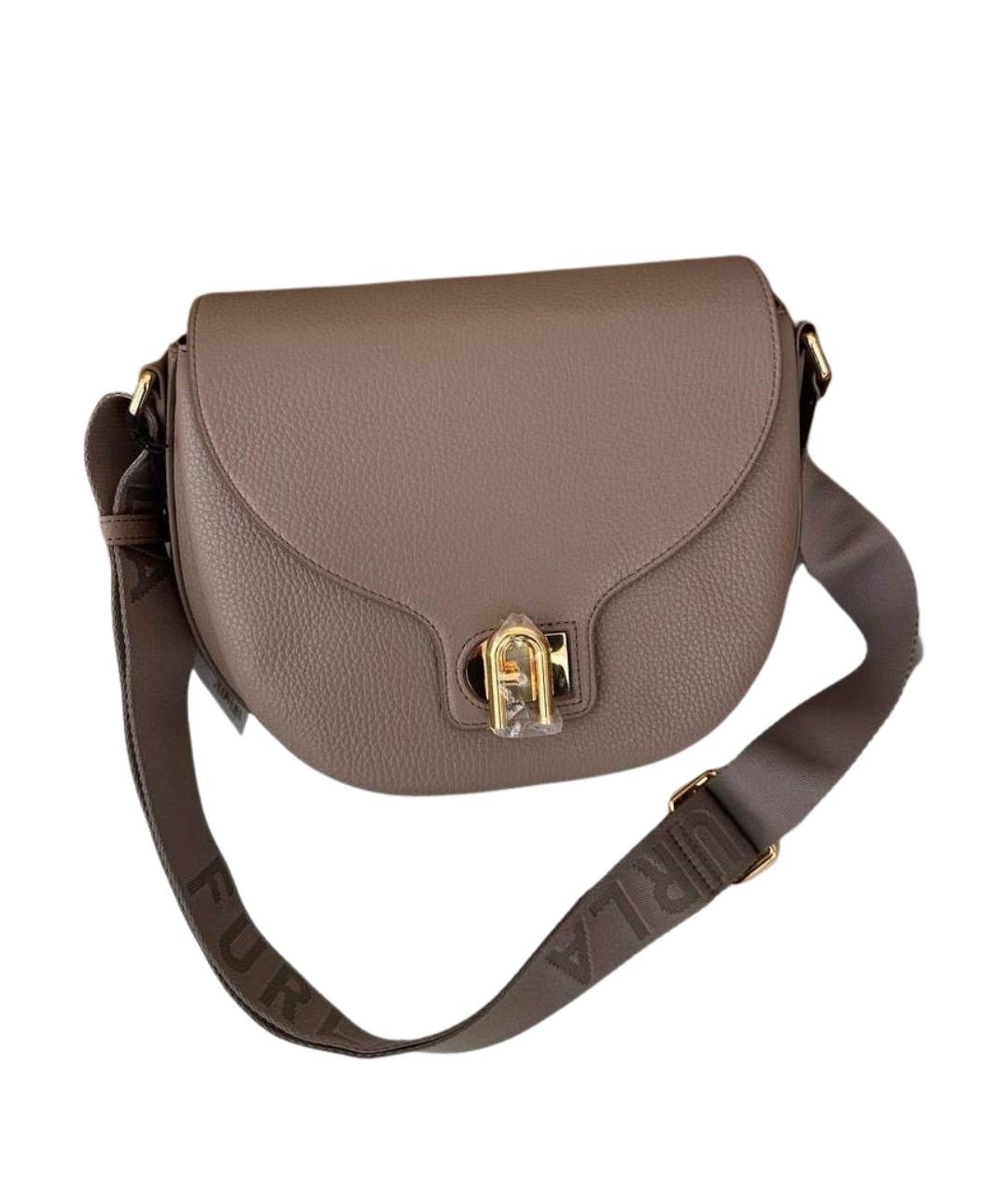 FURLA Бежевая кожаная сумка через плечо, фото 1