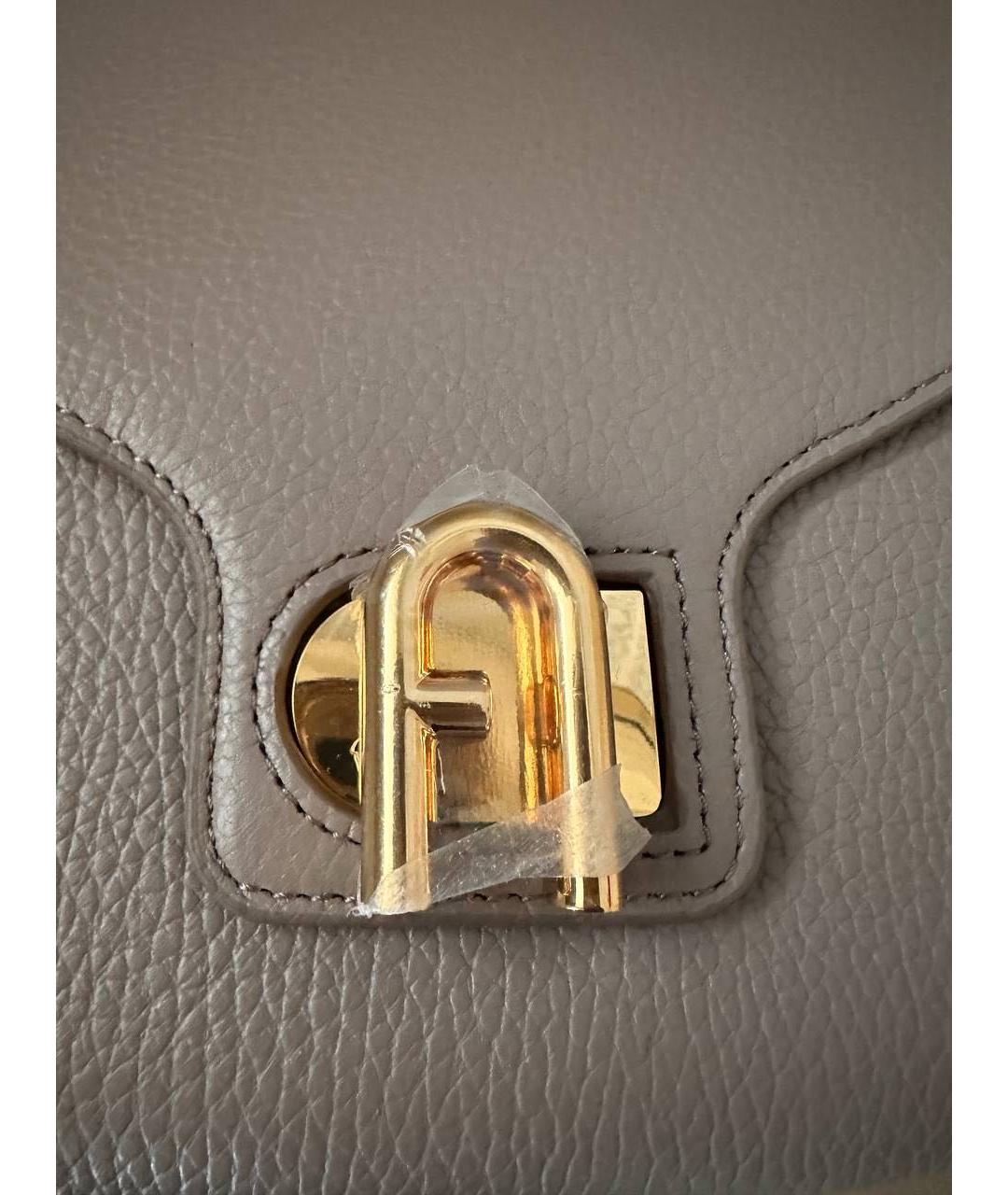 FURLA Бежевая кожаная сумка через плечо, фото 2