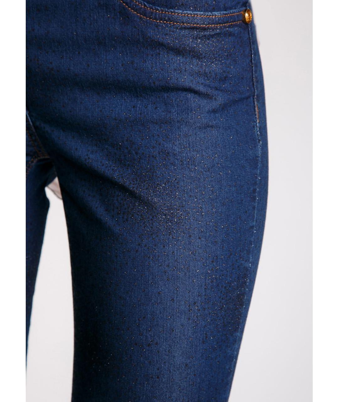 CAVALLI CLASS Темно-синие хлопко-полиэстеровые джинсы слим, фото 4