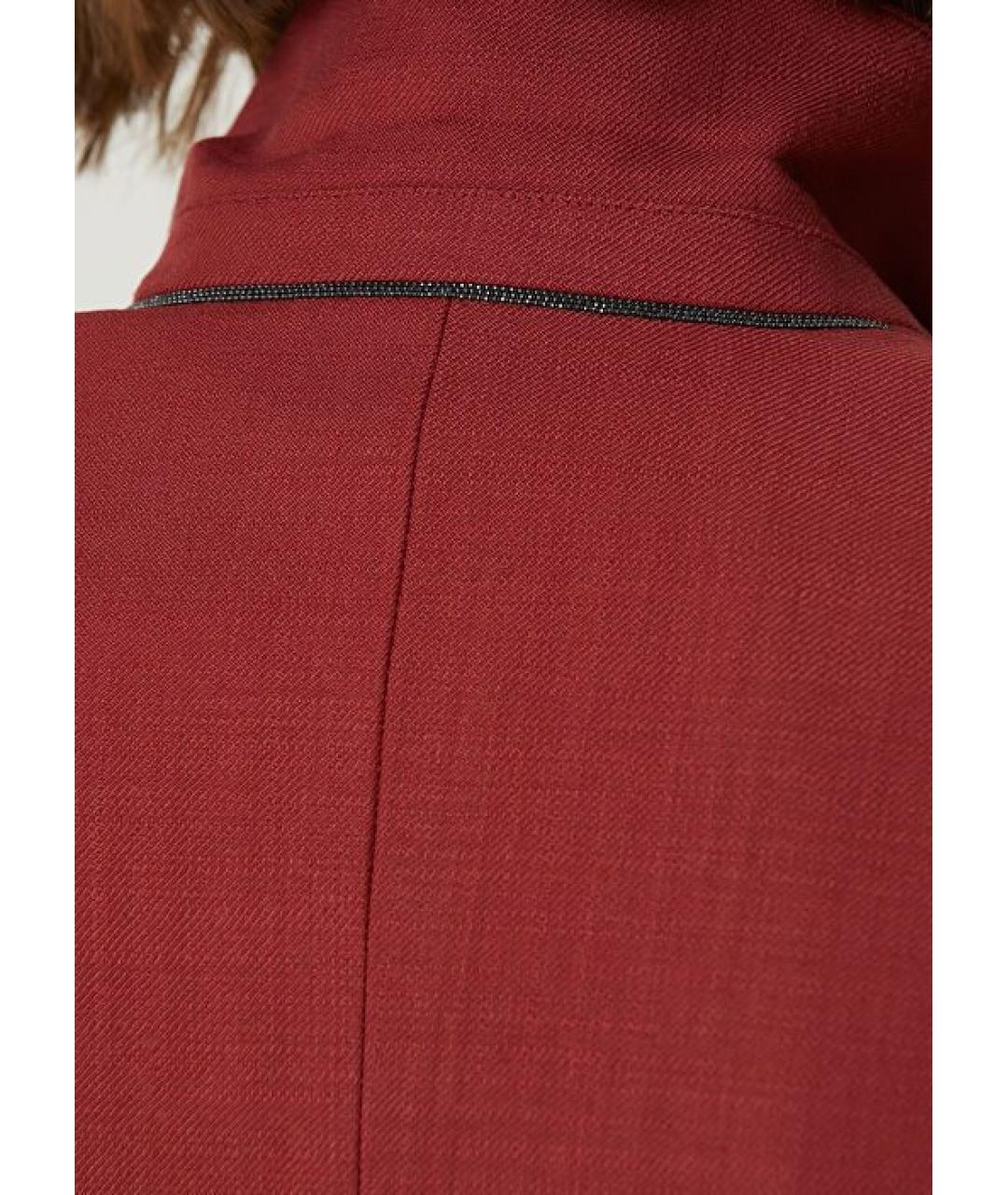 BRUNELLO CUCINELLI Красный шерстяной жакет/пиджак, фото 5