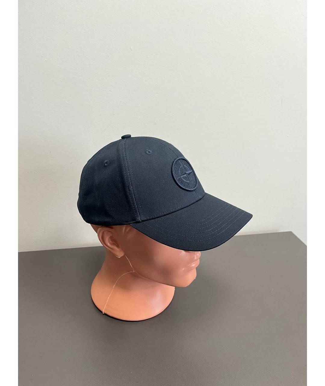 STONE ISLAND Темно-синяя хлопковая кепка/бейсболка, фото 2