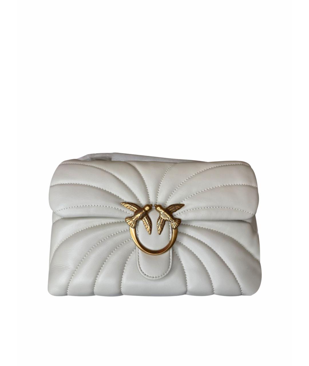 PINKO Белая кожаная сумка через плечо, фото 1