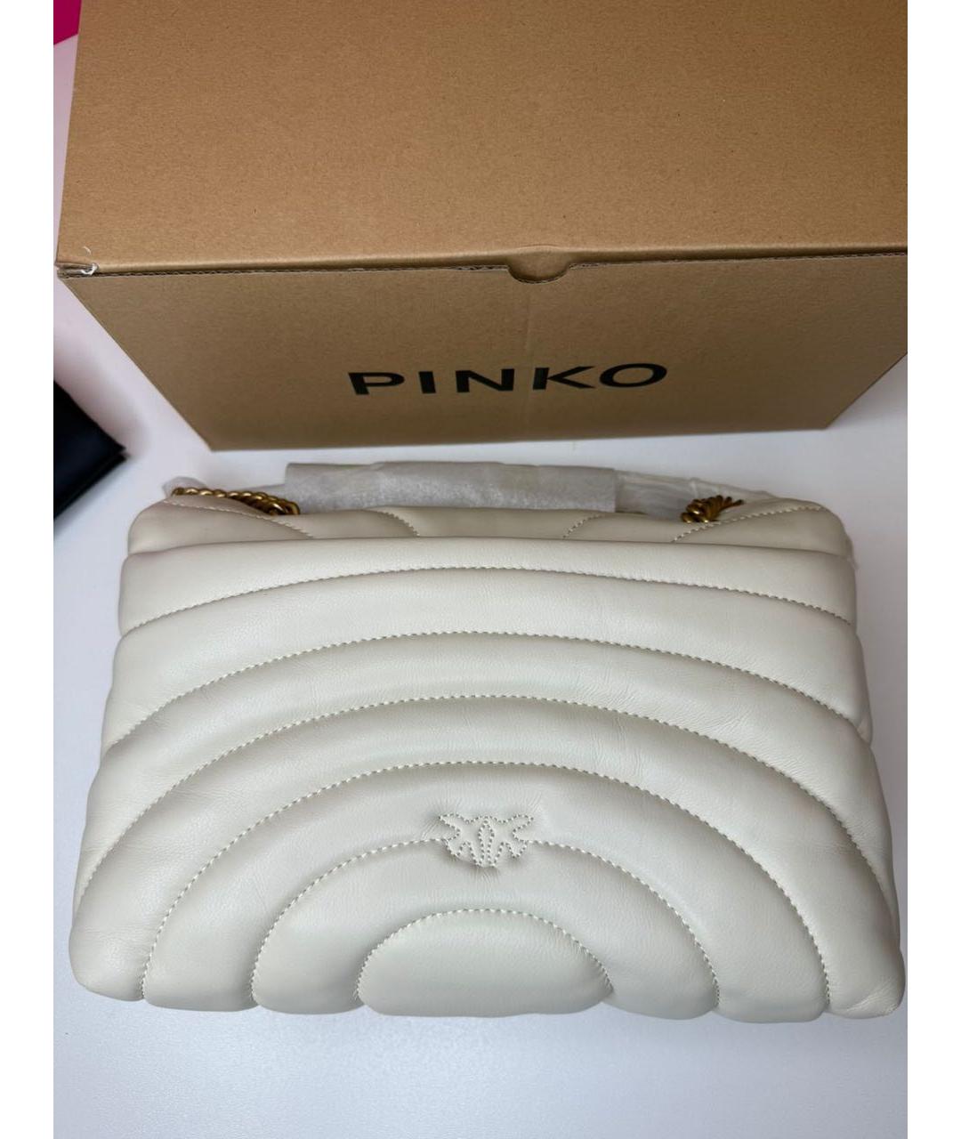 PINKO Белая кожаная сумка через плечо, фото 2
