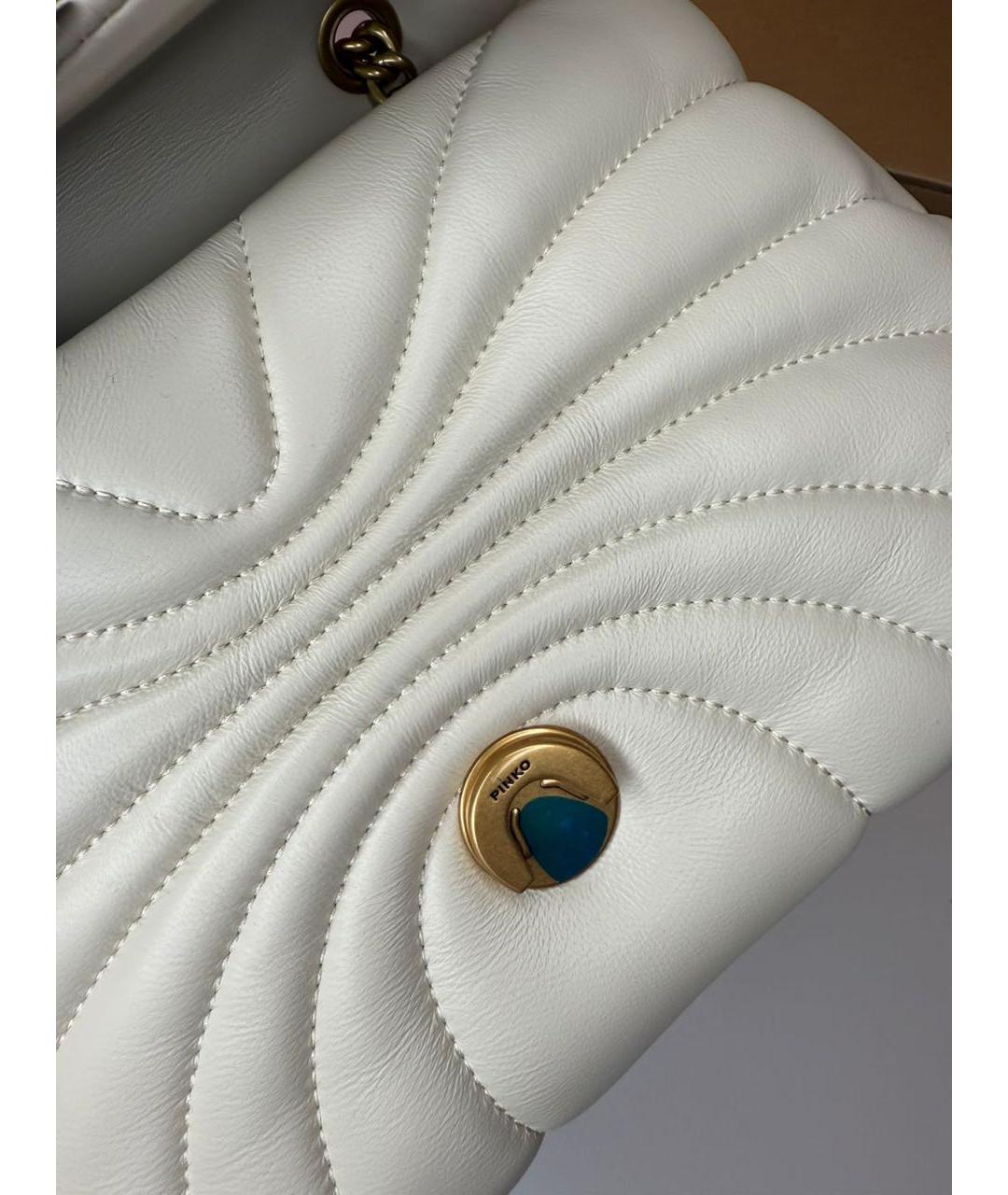 PINKO Белая кожаная сумка через плечо, фото 3
