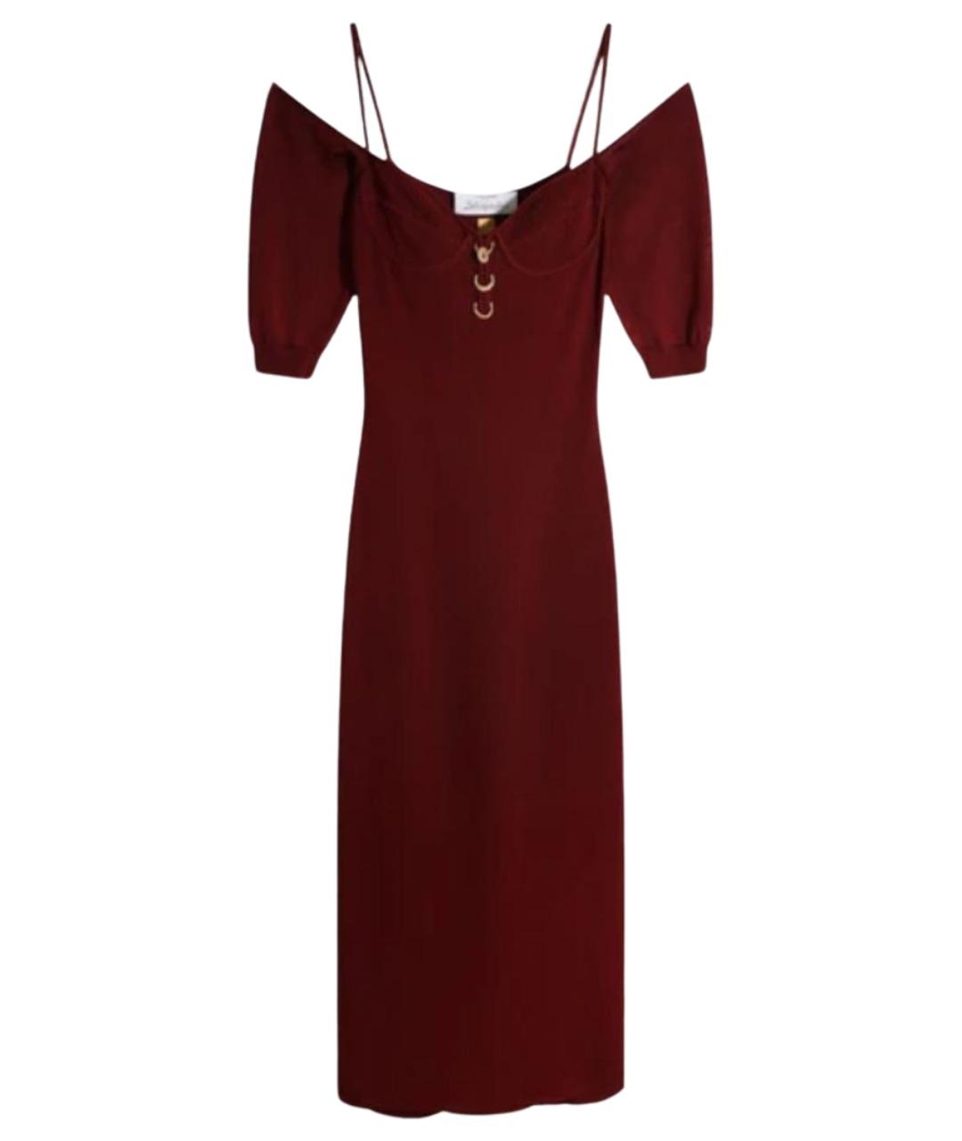 SCHIAPARELLI Бордовое вискозное платье, фото 1