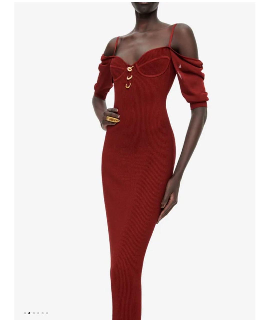 SCHIAPARELLI Бордовое вискозное платье, фото 2