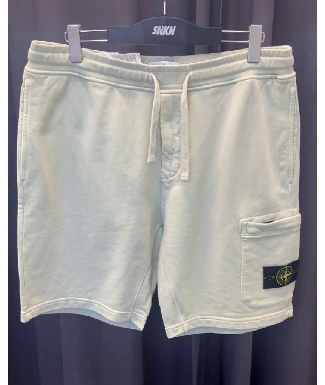 STONE ISLAND Зеленые хлопковые шорты, фото 3