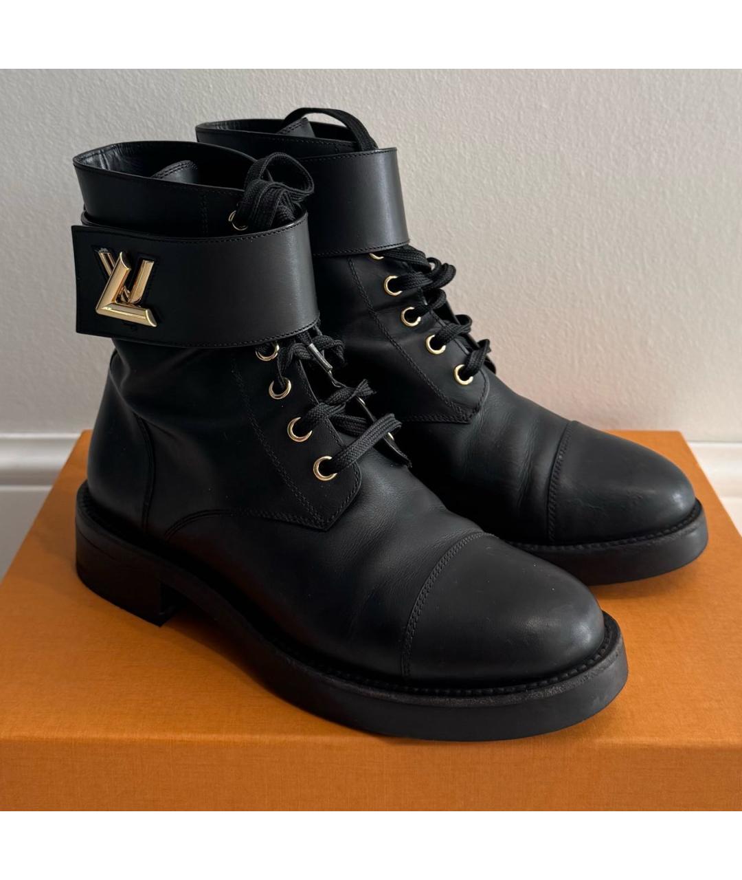 LOUIS VUITTON Черные кожаные ботинки, фото 7
