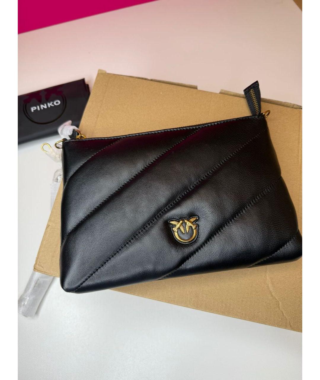 PINKO Черная кожаная сумка через плечо, фото 4