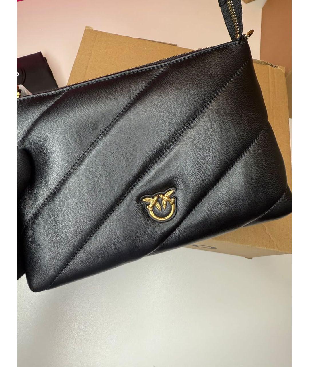 PINKO Черная кожаная сумка через плечо, фото 3