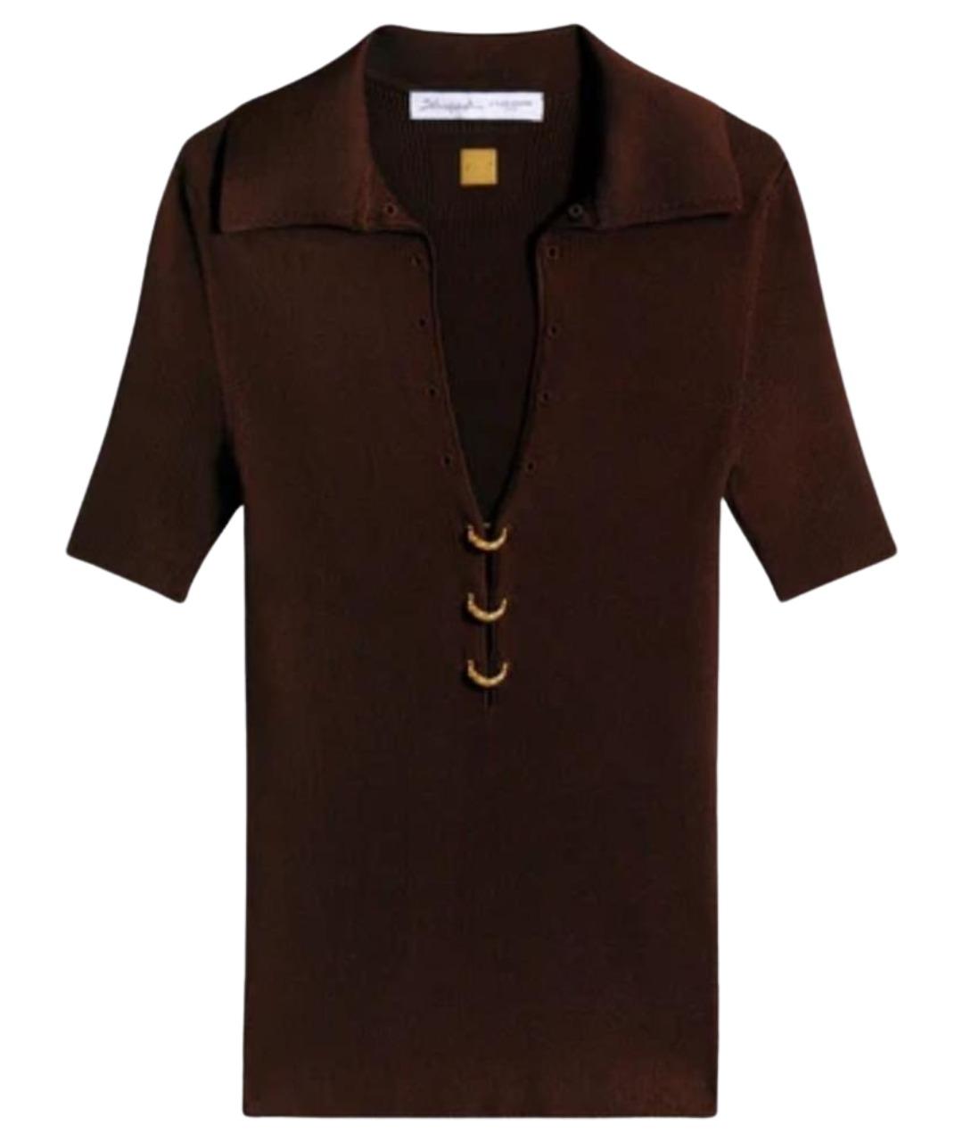 SCHIAPARELLI Бордовый шелковый джемпер / свитер, фото 1