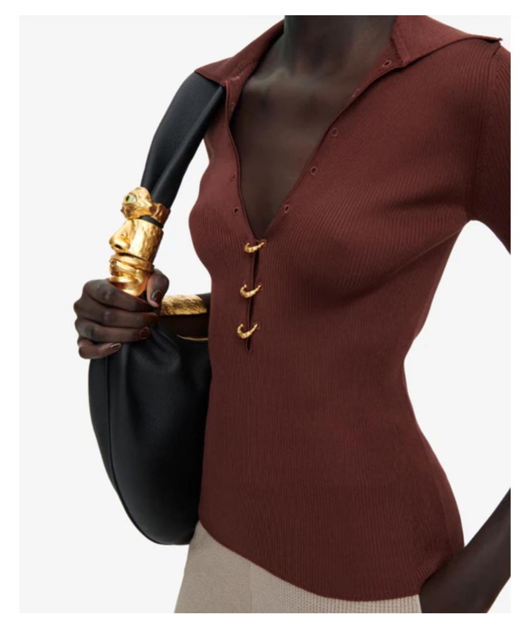 SCHIAPARELLI Бордовый шелковый джемпер / свитер, фото 2