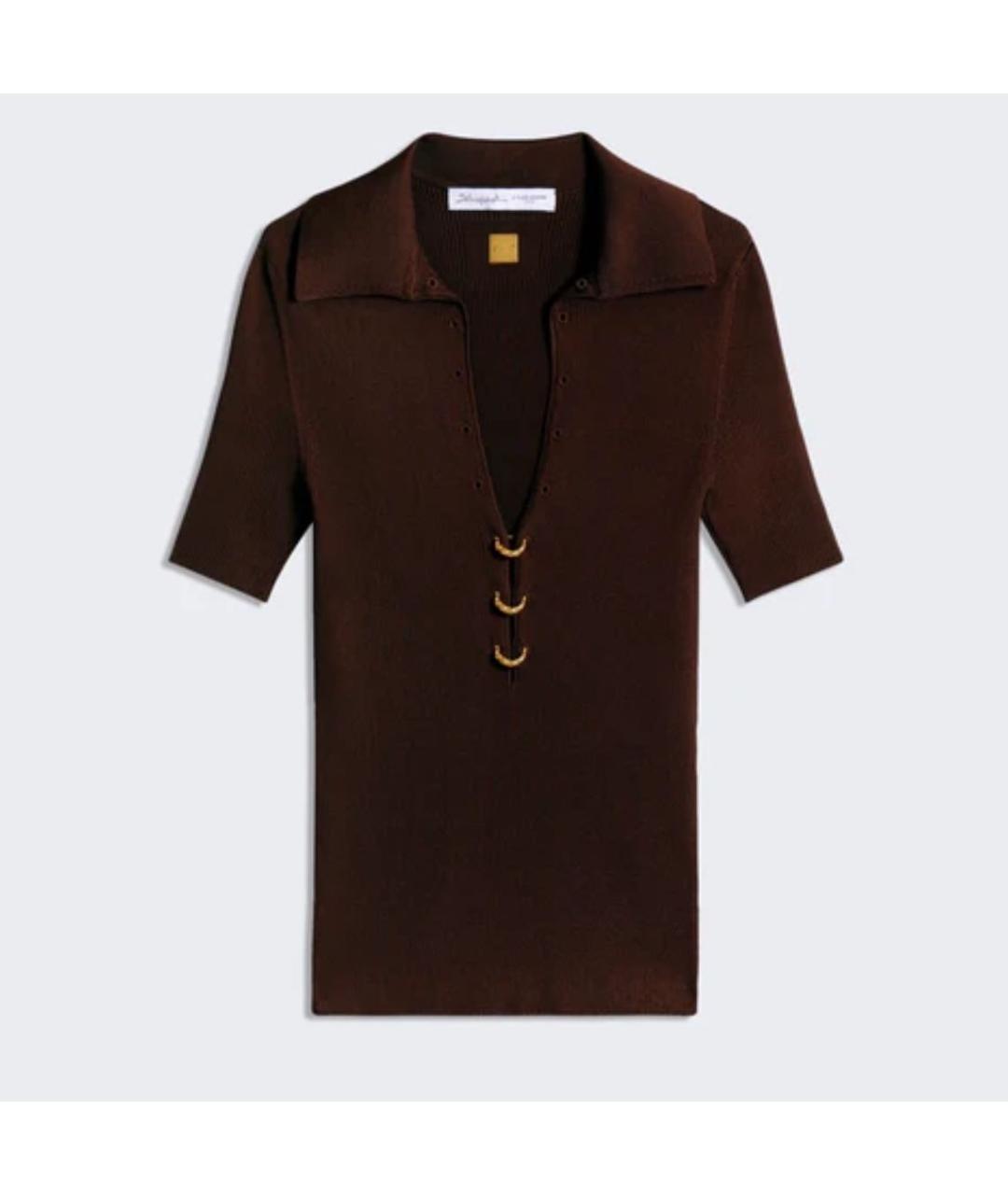 SCHIAPARELLI Бордовый шелковый джемпер / свитер, фото 4