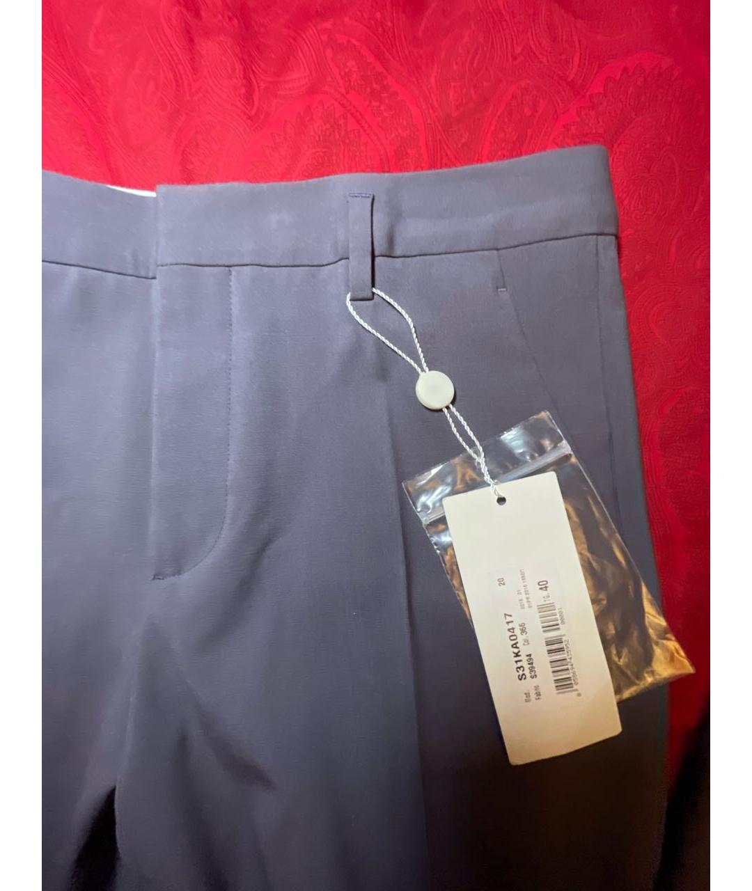 MAISON MARGIELA Фиолетовые шерстяные прямые брюки, фото 4