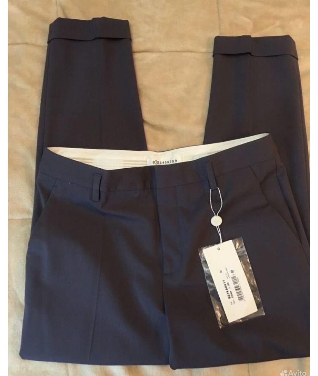 MAISON MARGIELA Фиолетовые шерстяные прямые брюки, фото 8