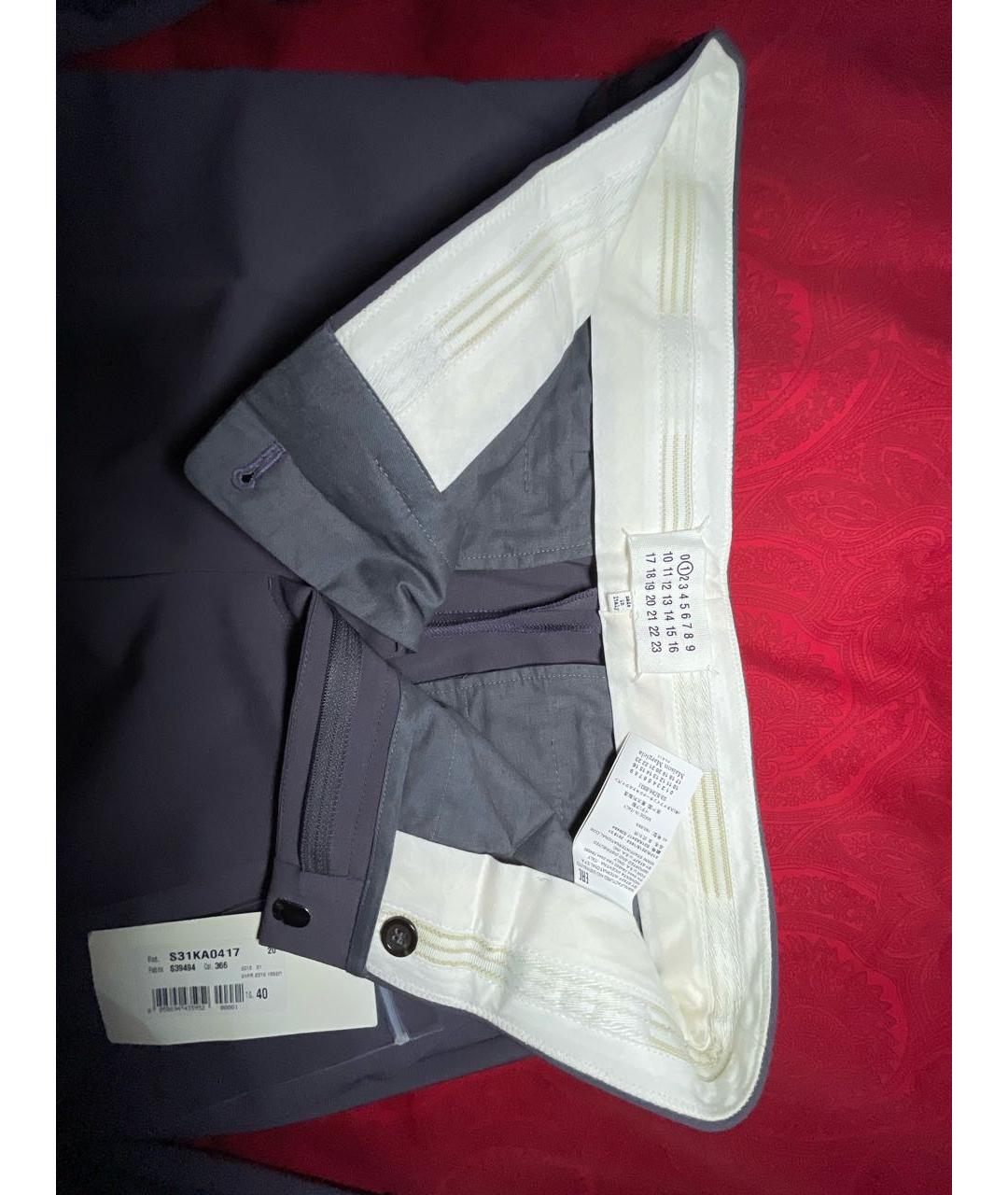 MAISON MARGIELA Фиолетовые шерстяные прямые брюки, фото 3