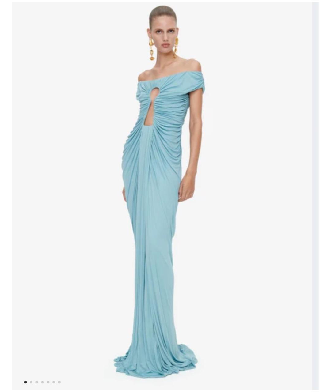 SCHIAPARELLI Голубое вискозное вечернее платье, фото 3