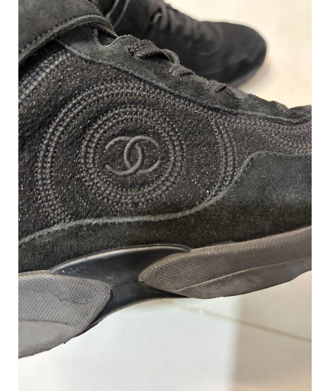 CHANEL Черные текстильные кроссовки, фото 8