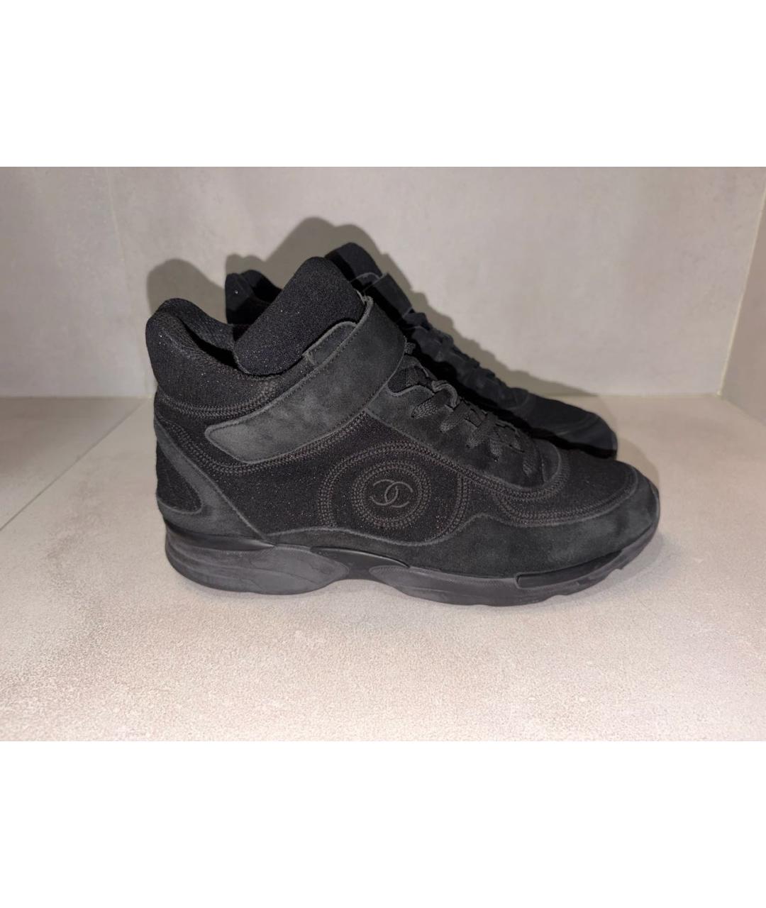 CHANEL Черные текстильные кроссовки, фото 2