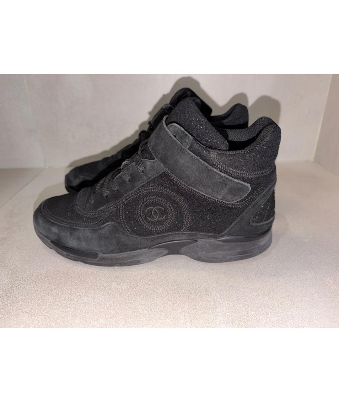 CHANEL Черные текстильные кроссовки, фото 4