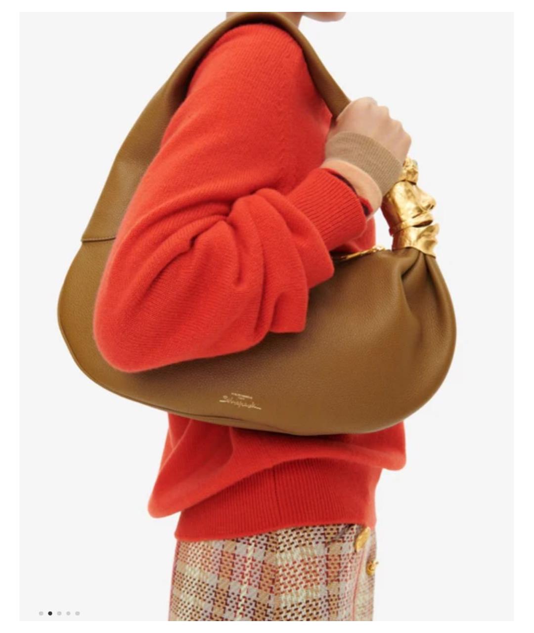 SCHIAPARELLI Коричневая кожаная сумка через плечо, фото 3