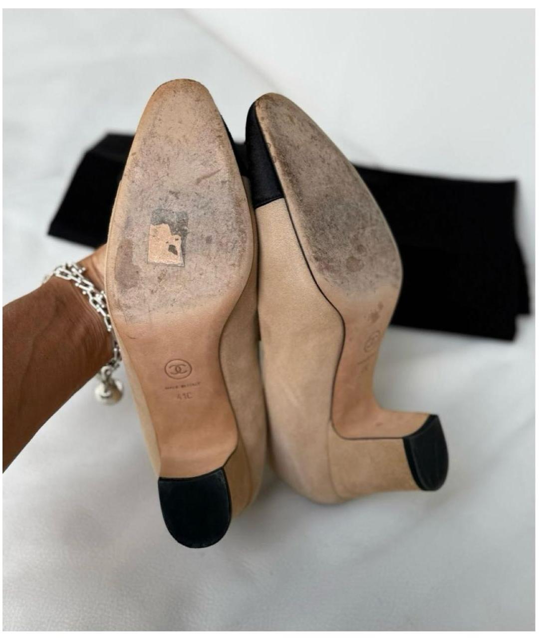 CHANEL Бежевые замшевые туфли, фото 7