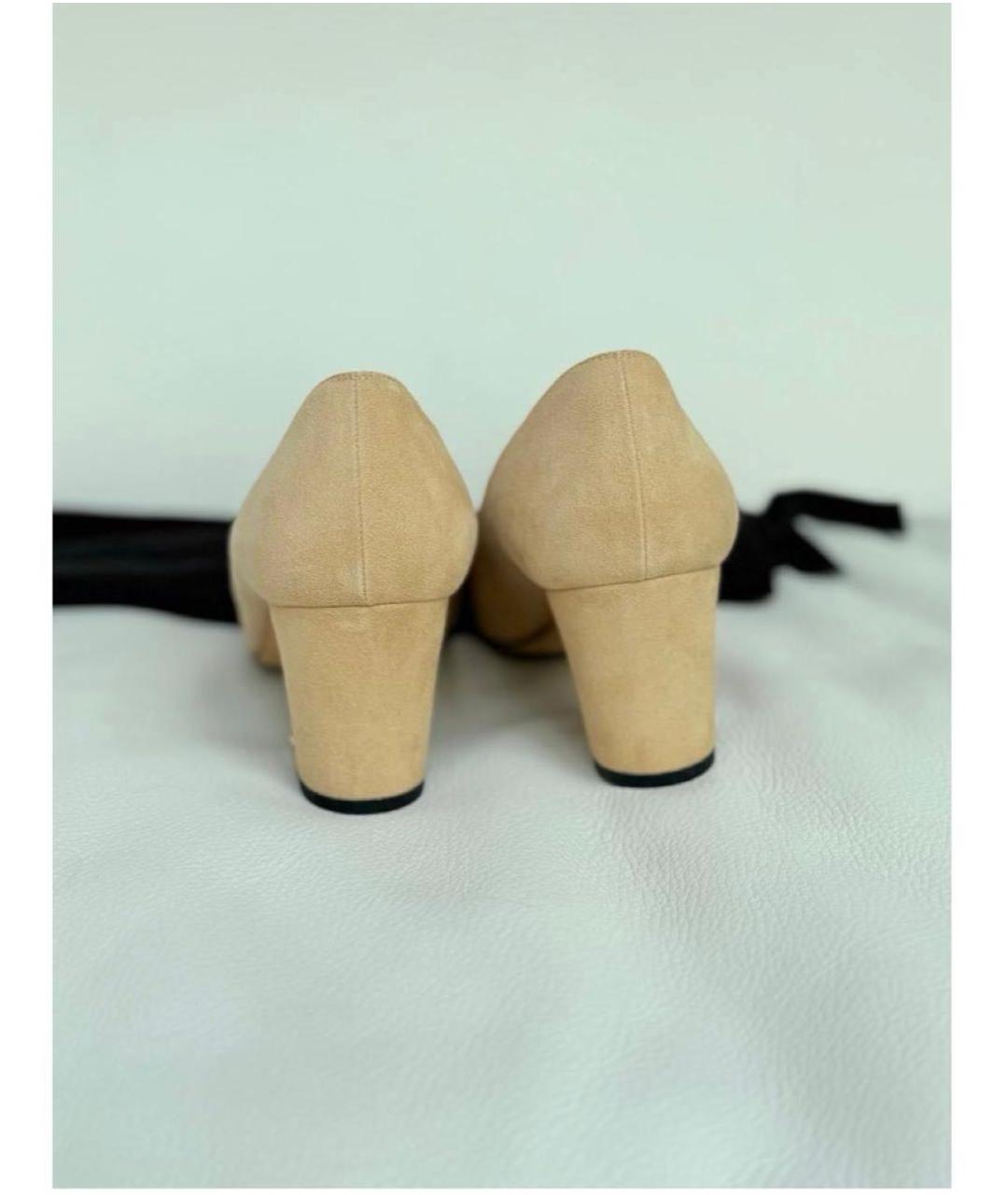 CHANEL Бежевые замшевые туфли, фото 4