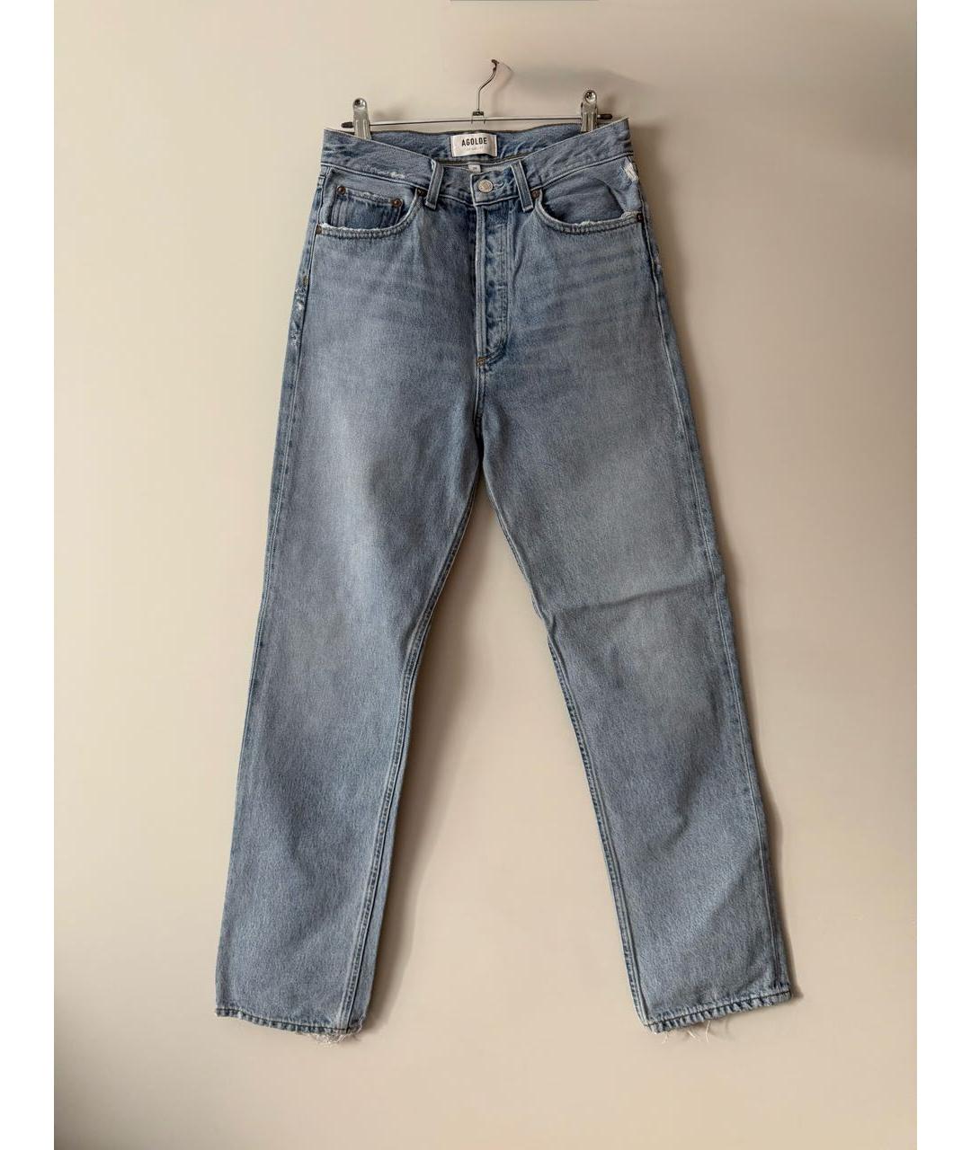 AGOLDE Голубые хлопковые прямые джинсы, фото 4