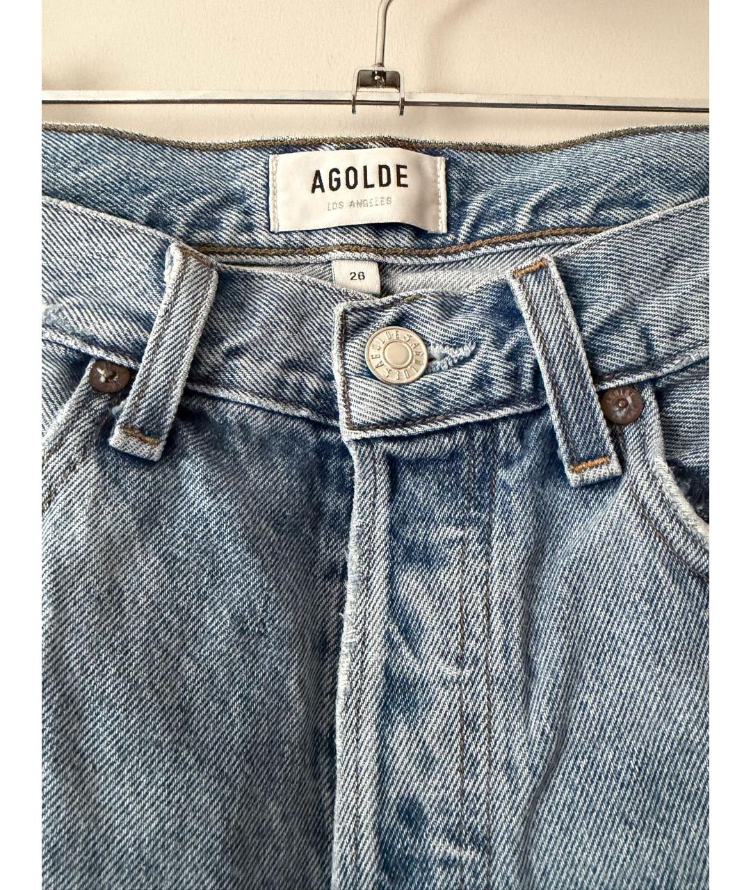 AGOLDE Голубые хлопковые прямые джинсы, фото 2