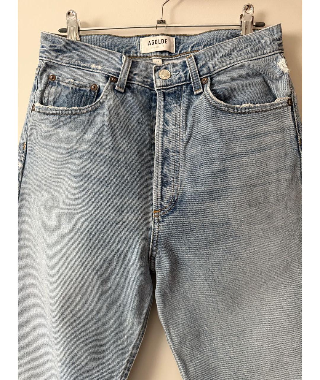 AGOLDE Голубые хлопковые прямые джинсы, фото 3