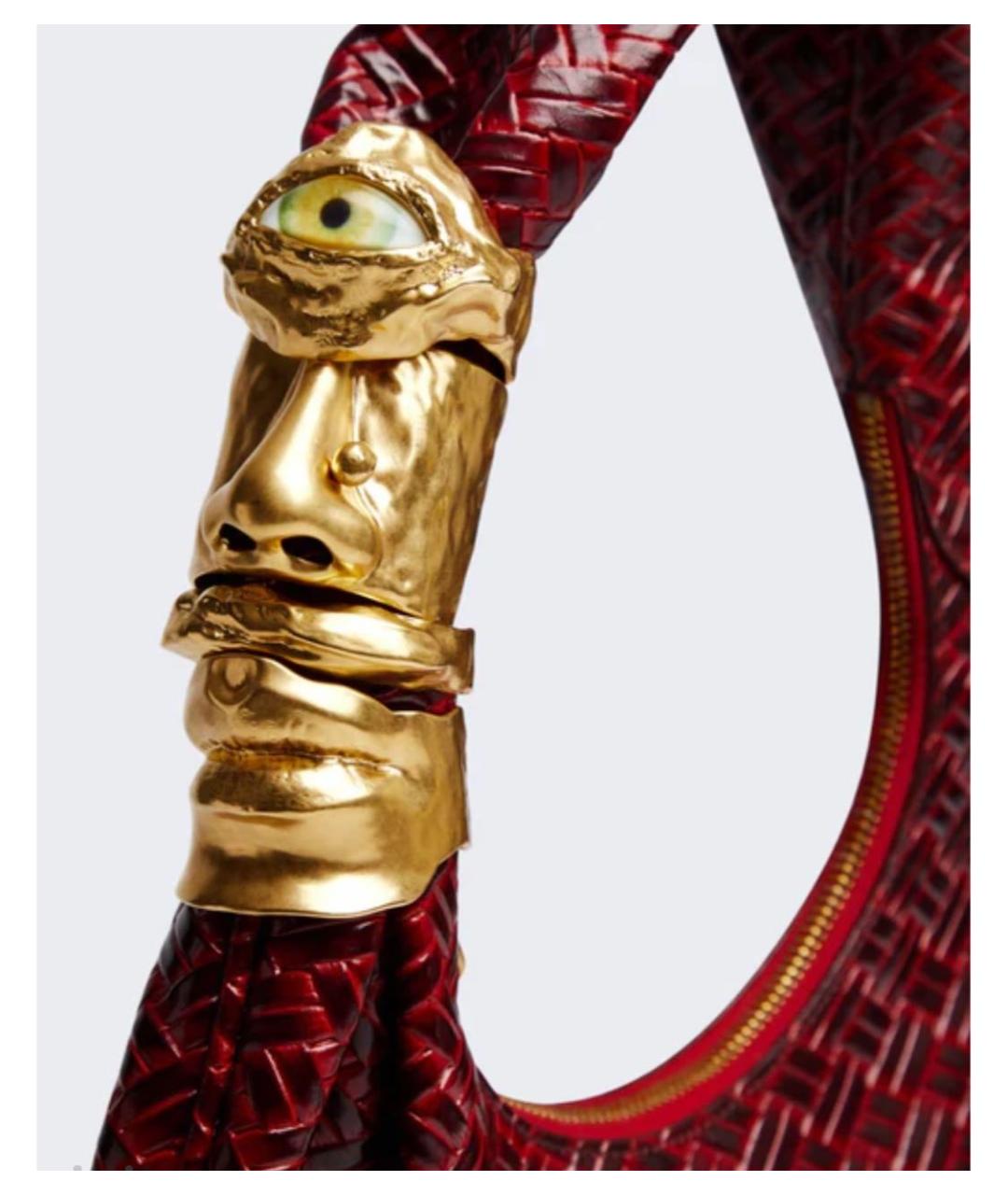 SCHIAPARELLI Бордовая кожаная сумка через плечо, фото 4