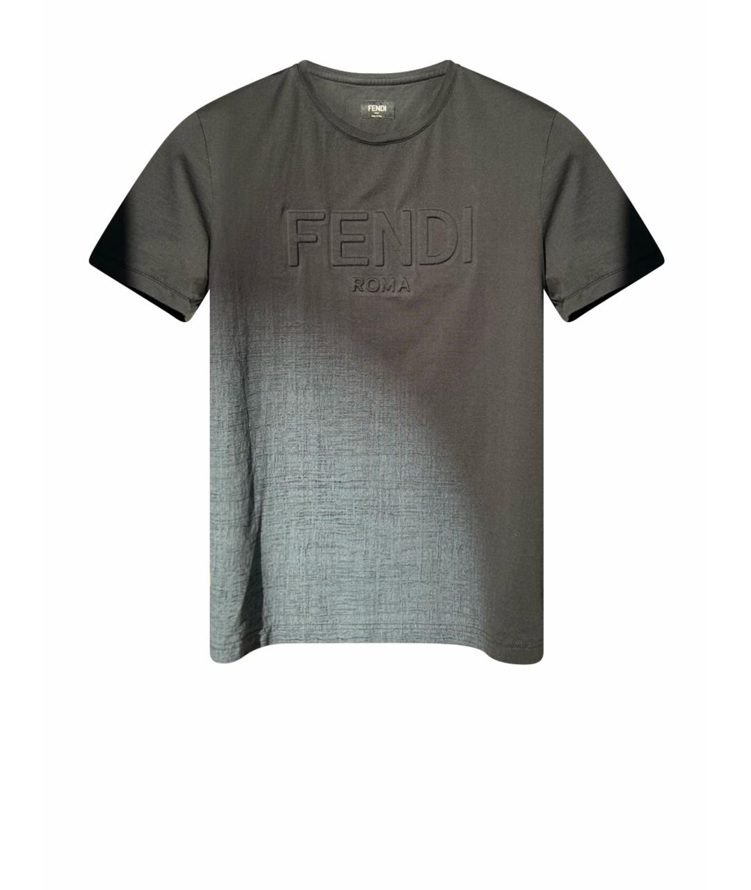 FENDI Черная хлопковая футболка, фото 1