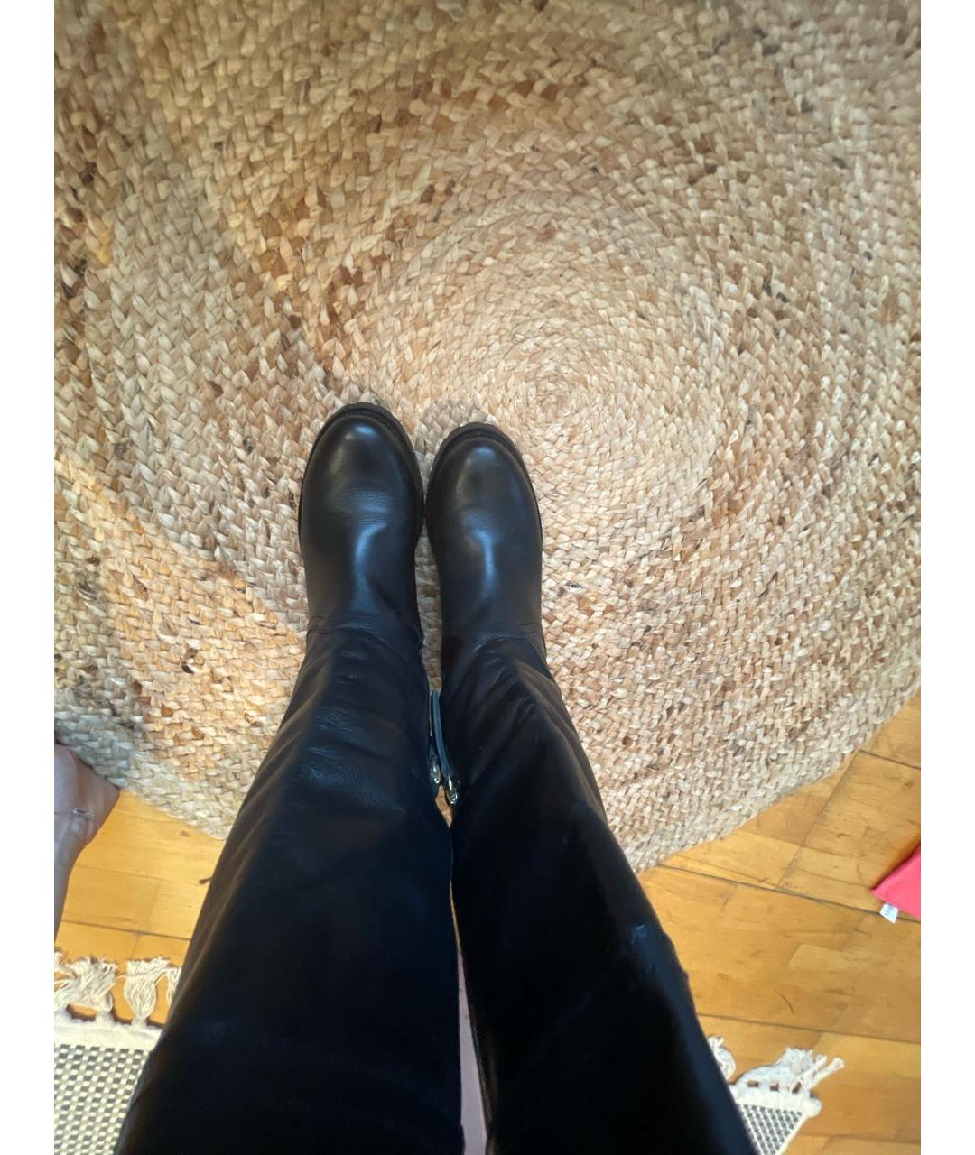 PATRIZIA PEPE Черные кожаные сапоги, фото 3