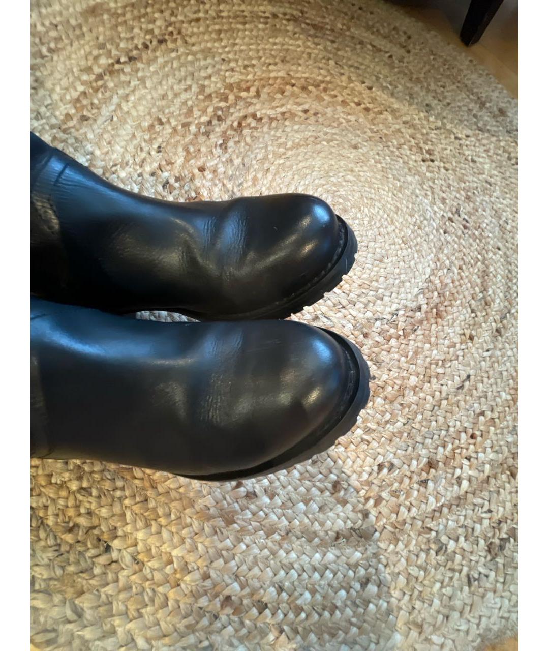 PATRIZIA PEPE Черные кожаные сапоги, фото 8