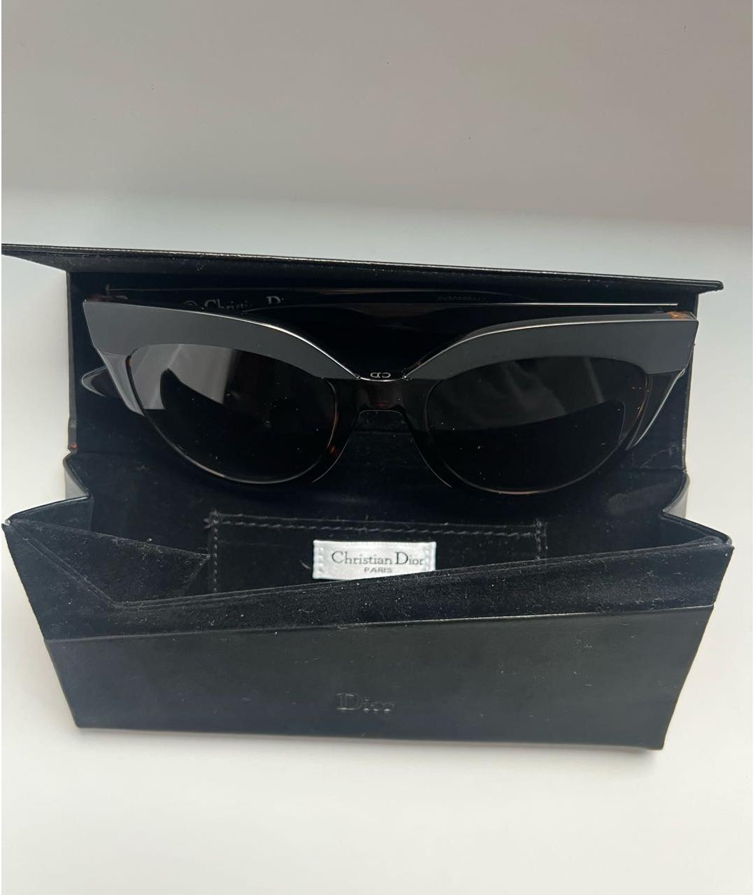 CHRISTIAN DIOR Коричневые пластиковые солнцезащитные очки, фото 7