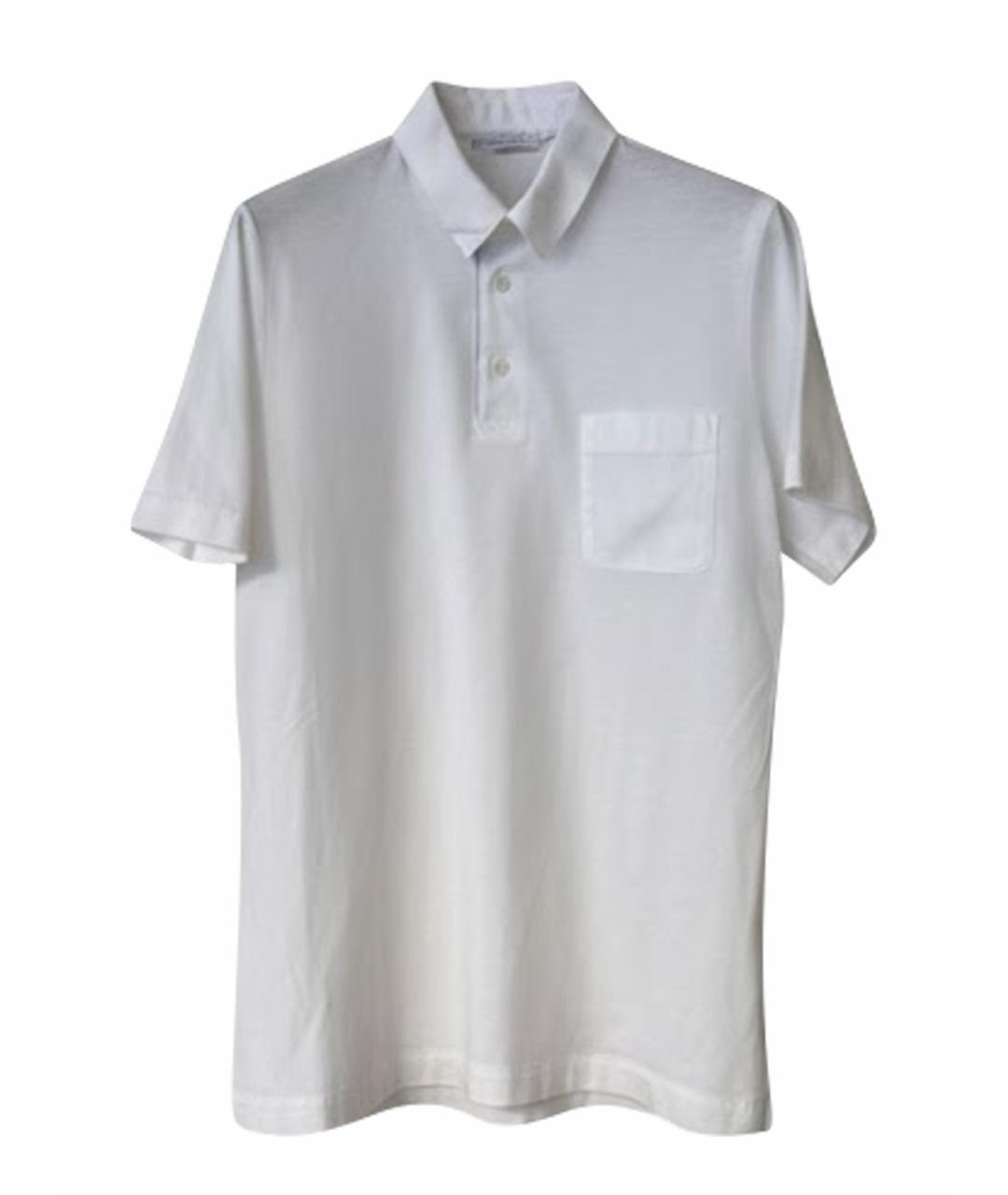 BRIONI Белое хлопковое поло с коротким рукавом, фото 1