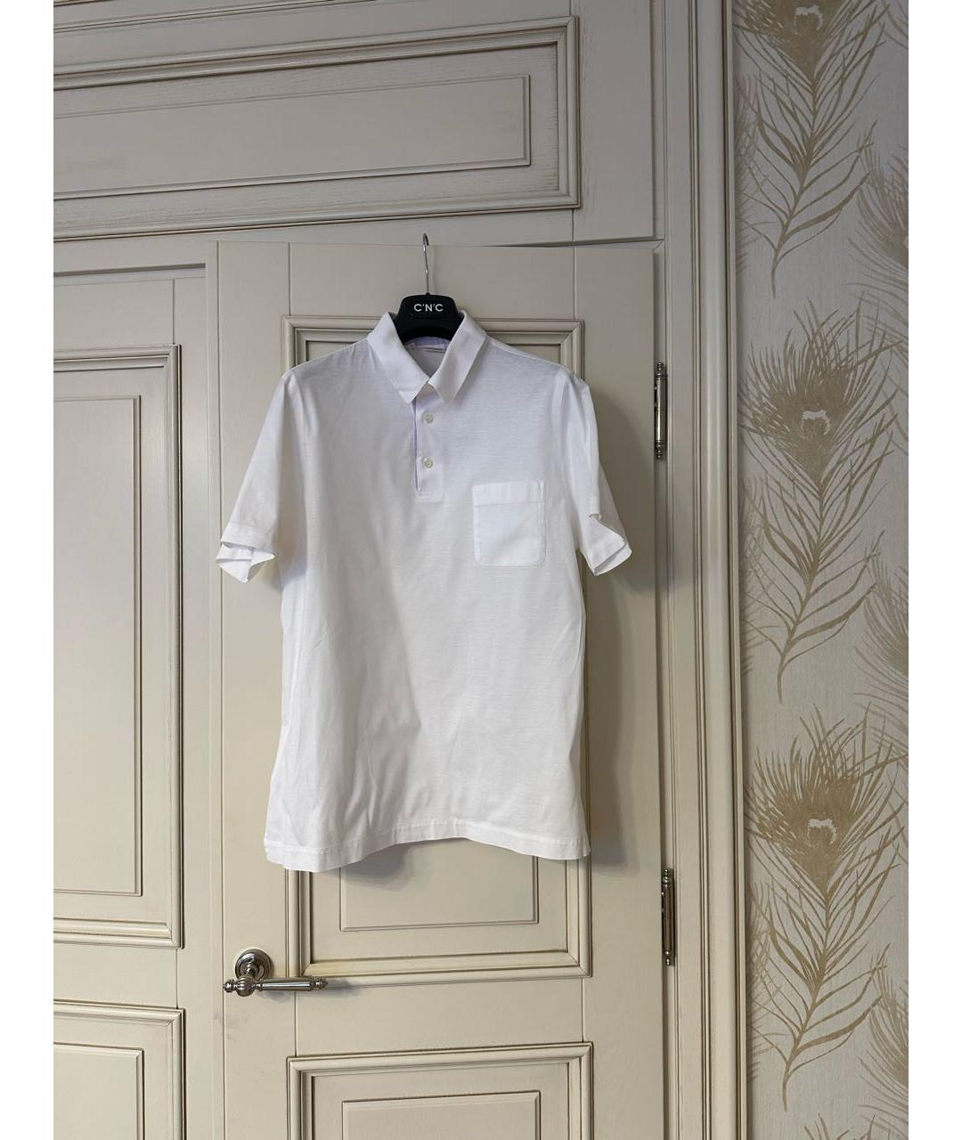 BRIONI Белое хлопковое поло с коротким рукавом, фото 6