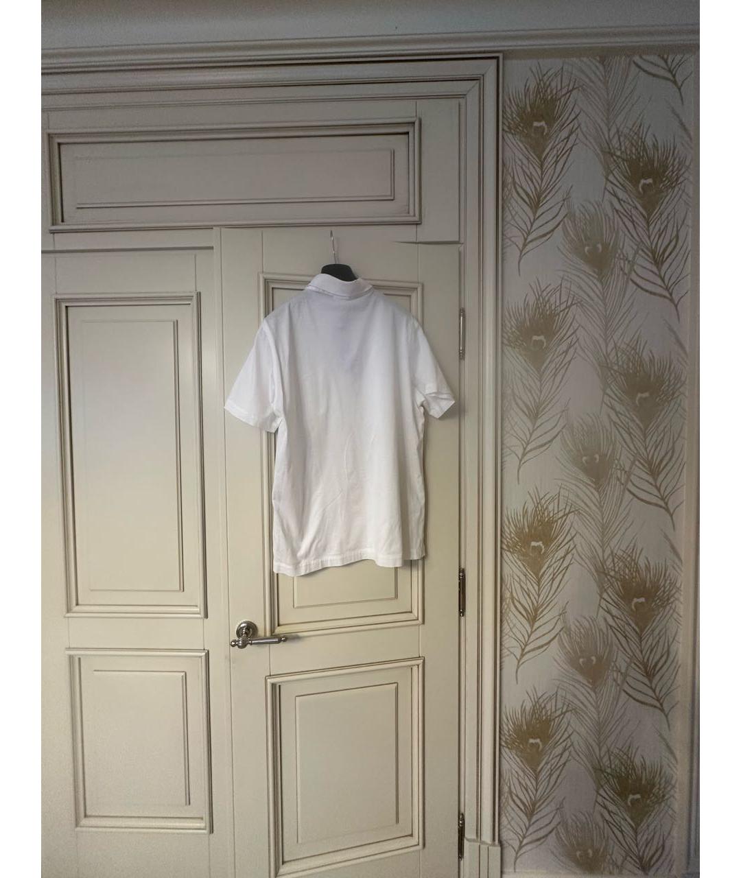 BRIONI Белое хлопковое поло с коротким рукавом, фото 2