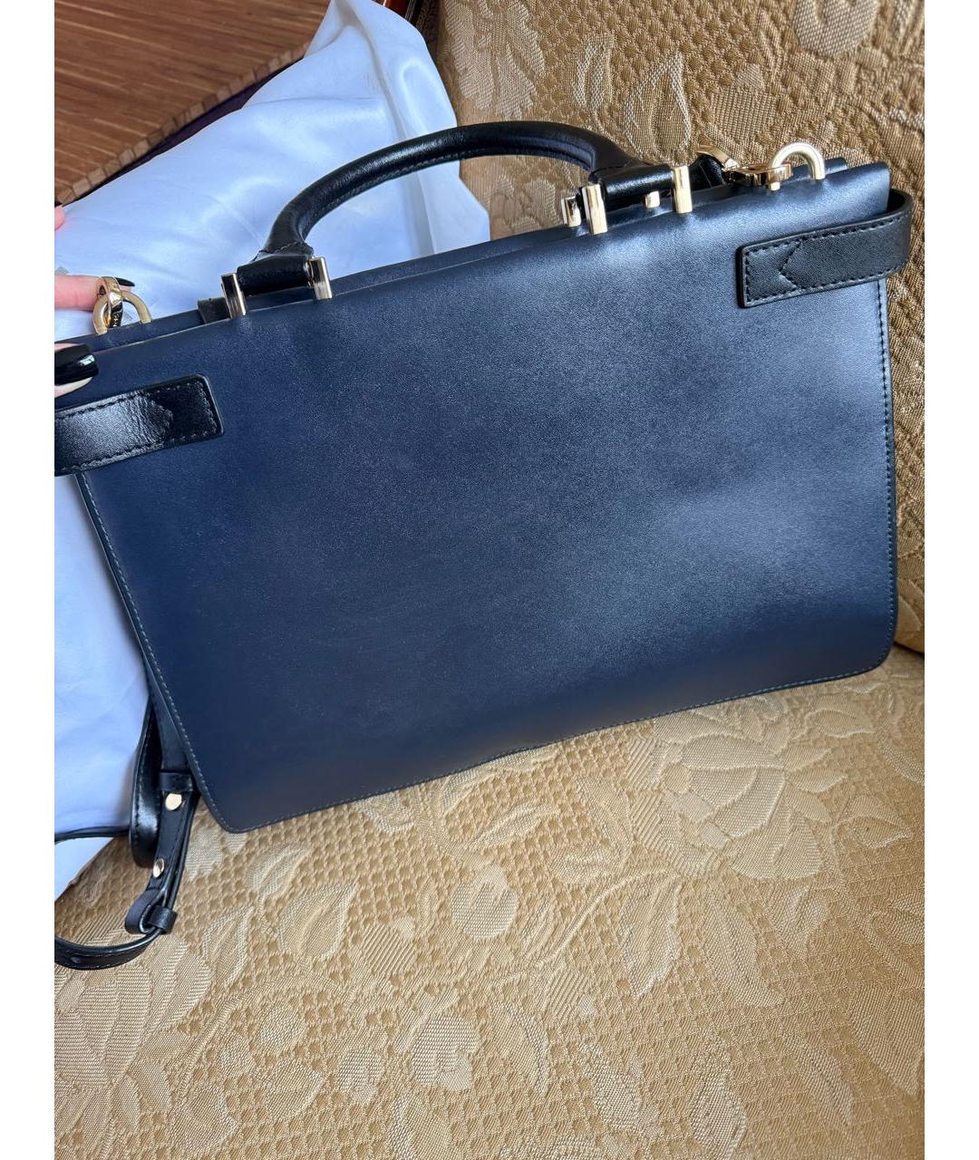 MICHAEL KORS Темно-синяя кожаная сумка с короткими ручками, фото 2