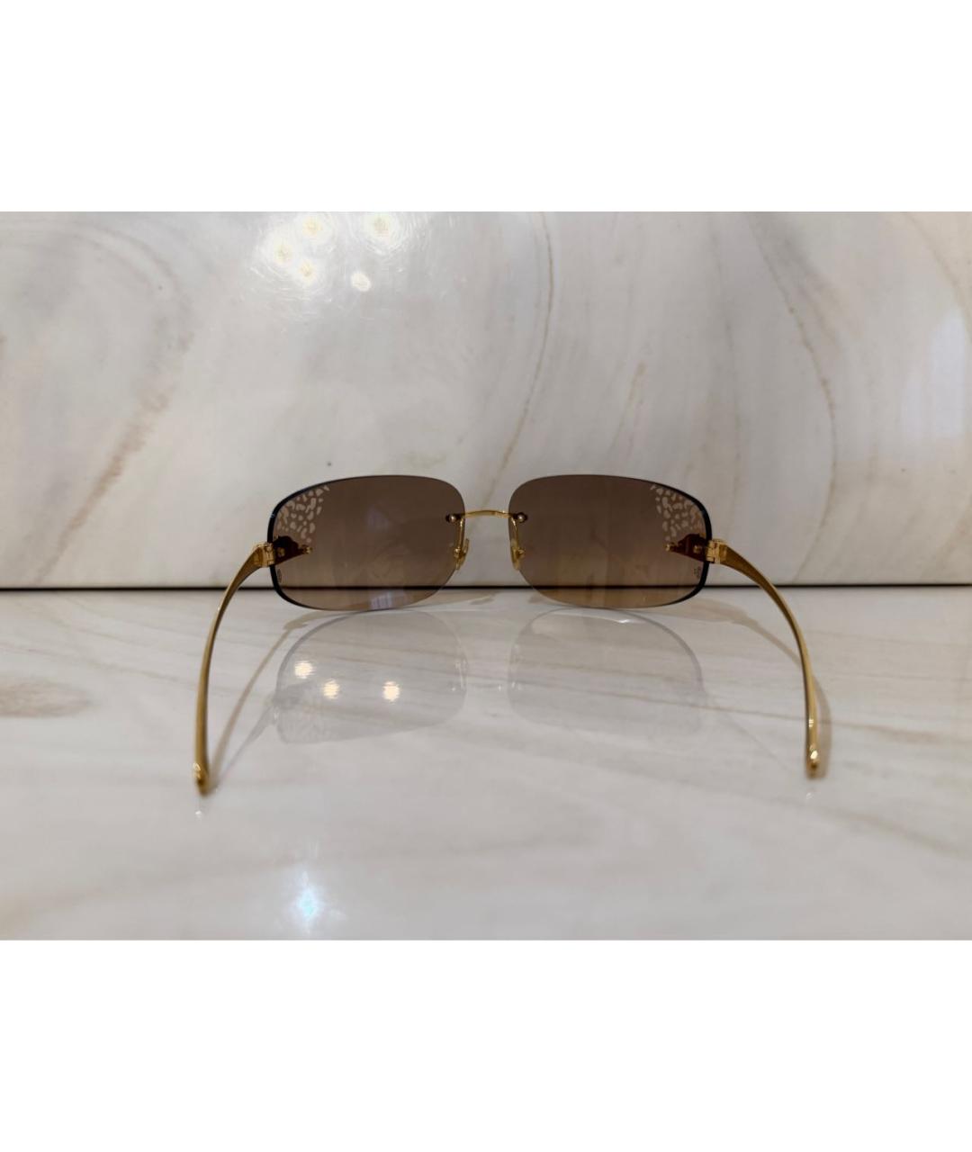 CARTIER Золотые металлические солнцезащитные очки, фото 4
