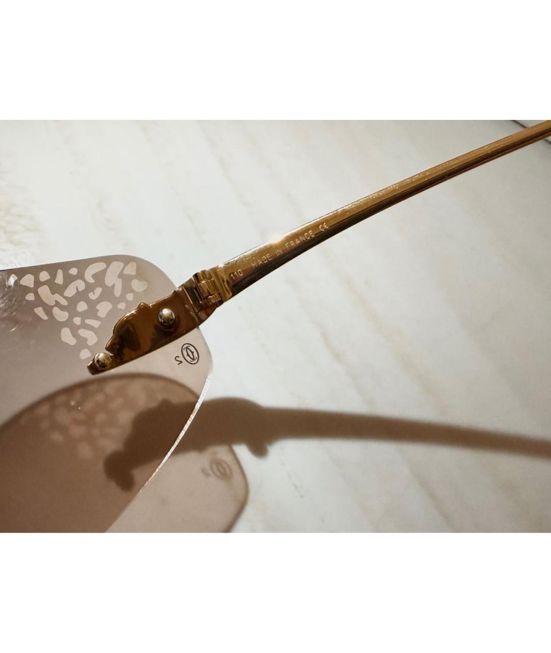 CARTIER Золотые металлические солнцезащитные очки, фото 7