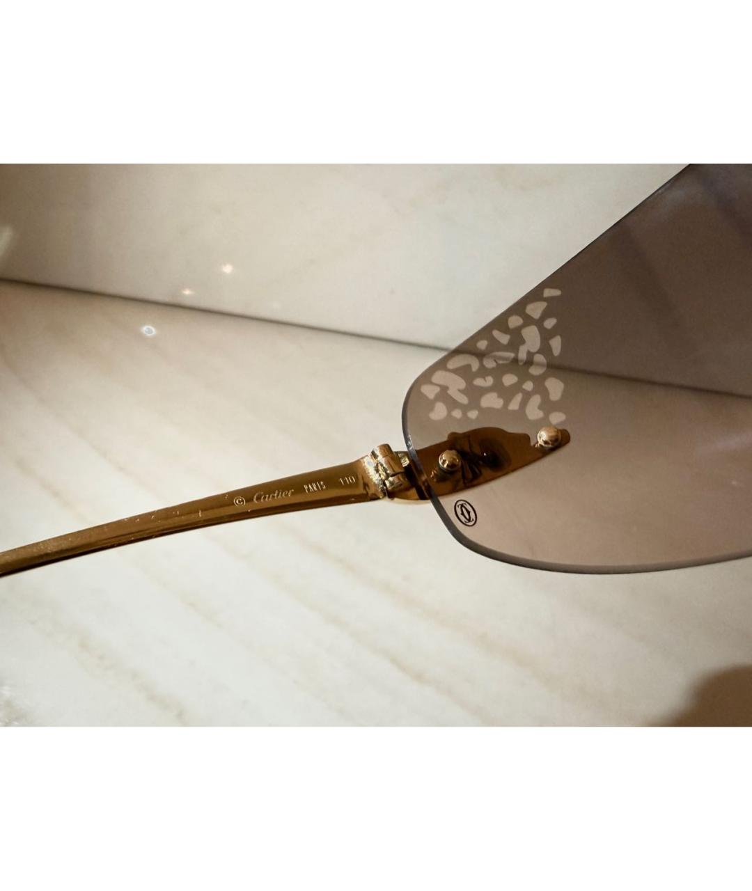 CARTIER Золотые металлические солнцезащитные очки, фото 5